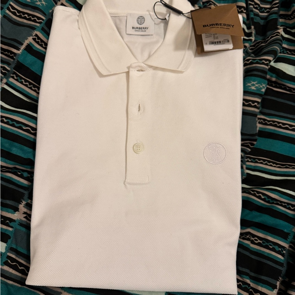 Burberry White Men's Polo Shirt Xs